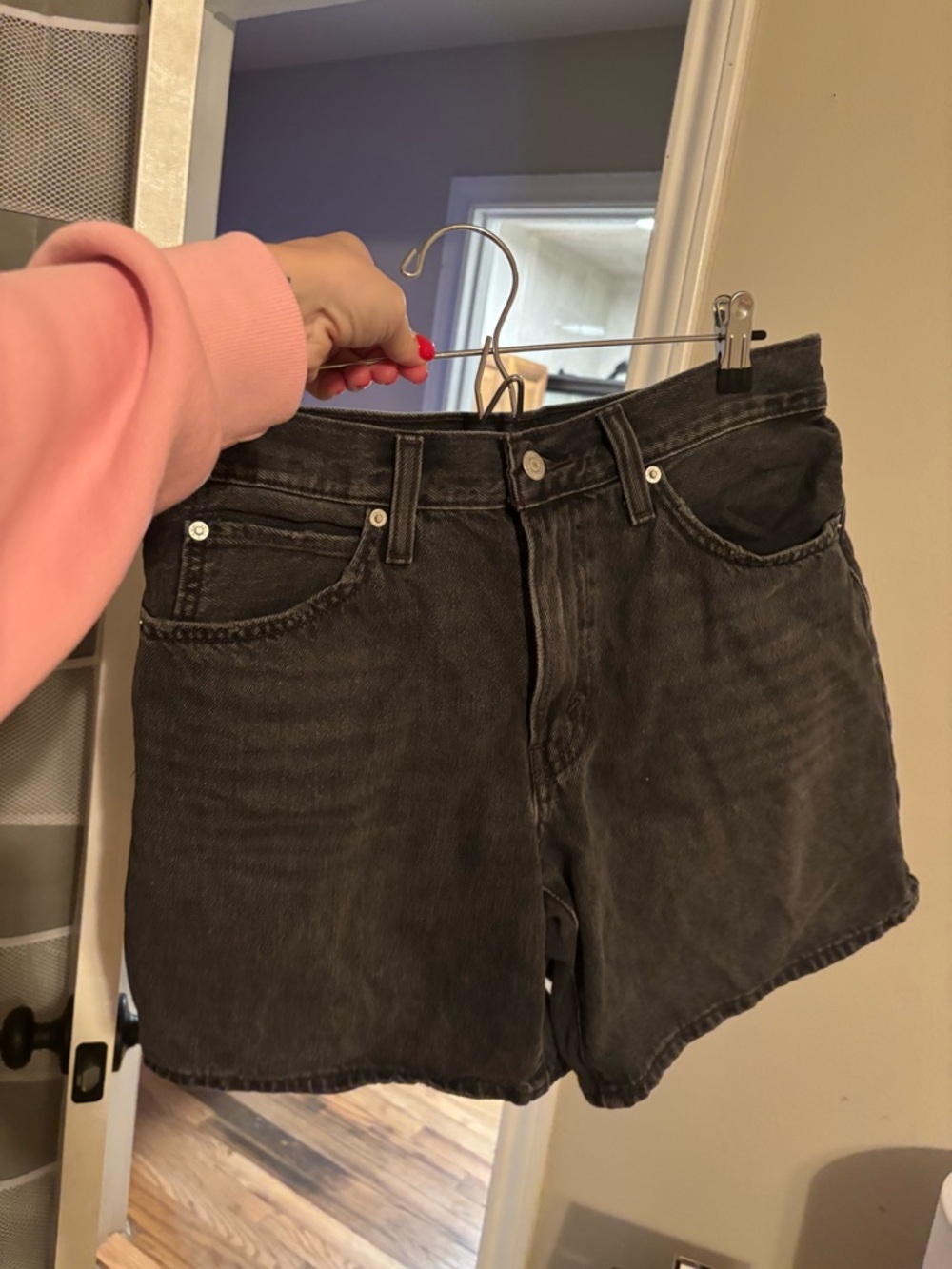 Levi's Black Washed 94 Baggy Denim Shorts